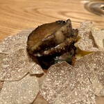 やまぐち - 蝦夷鮑のステーキと玉蜀黍のリゾット　サマートリュフ