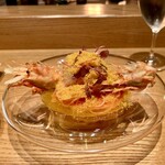 やまぐち - フルーツトマトのカッペリーニ　京都間人　鬼海老　唐墨をかけて