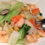 中国料理 四川飯店 - 海老かたヤキソバ(普通麺)