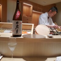 銀座 鮨 魯久 - 日高見 超辛口純米 (宮城県、平孝酒造)