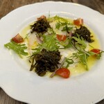 かねよ食堂・カフェ・アートスタジオ - 地魚のカルパッチョ(オニオコゼ) 1800円