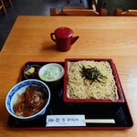 やぶ善 - ＜ランチサービスメニュー＞ F：中華ざる + ミニ牛丼、980円。