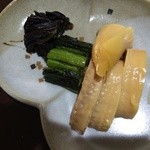 京つけもの もり - 料理写真:からし菜＆若たけのこ  どうしてこんなに美味しいのは