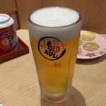 もりもり寿し - 生ビール中ジョッキ(550円)