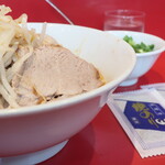 ラーメン二郎 - 汁なし半分＋青ネギ海苔