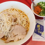ラーメン二郎 - 汁なし半分＋青ネギ海苔