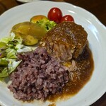 キッチン ブルー グローブ - ワンプレートにして