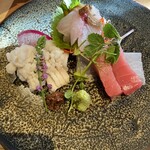 天ノ寂 - 御造りー鱧、イサキ、鮪