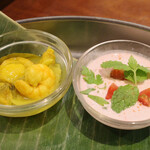 ガネーシュ - シーフードピクルス、ベジタブルライタ