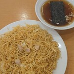 こうや食堂 - 焼きそば特大と自家製スープ