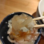 麺家 たけ田 - 漁師の白いか漬け丼一口