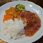 キッチン ブルー グローブ - ご飯も乗せます