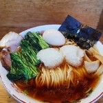 屋台ラーメン しゅんやっちゃん - 玉ねぎとほうれん草マシマシにしました！
