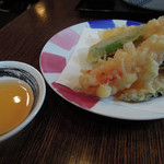 玄蕎麦 野中 - 小さな天盛：野菜天