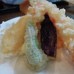 玄蕎麦 野中 - 小さな天盛：野菜天　ズームアップ