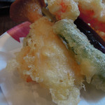 玄蕎麦 野中 - 小さな天盛：野菜天　ズームアップ