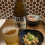 焼き鳥・肉刺し すみか - 瓶ビールとお通し