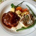 ル プティ ジャルダン - メインディッシュ(ハンバーグ&魚料理)