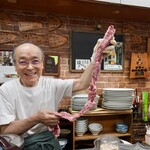 焼肉 かっぱ梶岡 - 上部スーパーハラミ、真中ハラミ、下がサガリ
