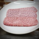 焼肉 かっぱ梶岡 - ■鹿児島牛のモモ(たれをかける前)