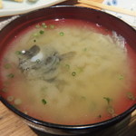 笠やま - ひらめ後造りのお味噌汁