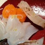 くろぎ - 煽烏賊は黄身醤油で･炙り平貝