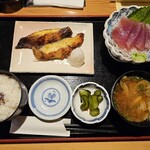味喜や - マトウ鯛西京焼まぐろ赤身刺セット定食（1480円）