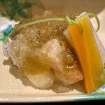 食堂こなん - お凌ぎ 鱧と梅貝焼き霜造り