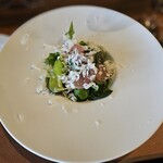 オステリア プロフーモ - 生ハムとパルミジャーノレッジャーノのベビーリーフサラダ