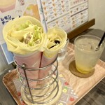 クレープ ボンボン - 平日ランチセット（デザートクレープはミニで）
ツナチーズレタス＋クッキーはちみつチーズ