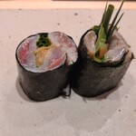 すしやのたい悟 - 根室産の鰯の磯辺巻