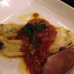 鉄板焼とワイン COCOLO - 季節野菜のチーズオムレツ