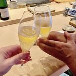 すしやのたい悟 - ノンアルコールスパークリングワインで乾杯！！