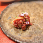 天ぷら もっこす - 馬刺しユッケ