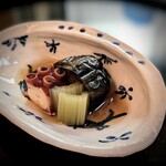 樋口 - 蛸、らわん蕗、茄子の炊き合せ。蛸が柔らか～くしっとり。大好きです。