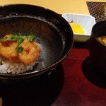 天冨良 麻布よこ田 - 芝海老かき揚げ丼