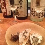 sake oyster BAR 石花 - 牡蠣3種と清酒3種セット（2014.3.24）