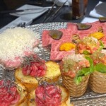 炙りや 秀苑 天 - 松コースの赤肉の刺し盛