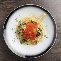 スモークサーモンといくらのレモンクリームソースのパスタ