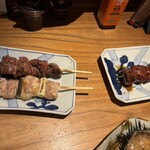 和呑旬 通木 - ねぎま、白レバー(塩)　レバー（たれ）