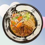 らーめんもみじ - 料理写真:旭川発祥ホルモンラーメンが江別ラーメン店で初！もみじに定番メニューとして登場。みそ、醤油、激辛の3種類。