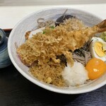 富士 - 冷やし田舎そば　大盛り
      海老天1尾載せ