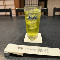 日本料理　　銀扇 - 玉露ハイでスタートです。爽やか、フレッシュさが染みます。今日はこんなの飲みたかった♪
