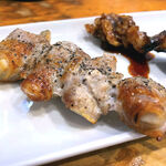 須賀乃湯 - 肉巻きエリンギ串（230円）