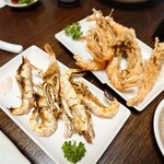 まいもんや かっぱ - 2024年7月　モサエビの唐揚げと塩焼き