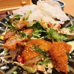 へぎ蕎麦 けんしん - けんしんサラダにタレカツON♡絶品だよ♡