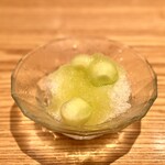 やまぐち - メロンのかき氷 バニラ パンナコッタ