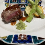 吉祥やまなか - 能登牛の山葵ステーキ