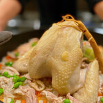 銀座 大石 - 大山鶏。 焼き上がりました。 いや、炊来上がりましたかな？