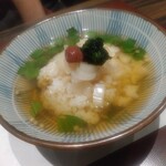 割烹 清風 - お食事：梅ラッキョウの茶漬け